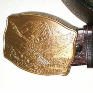 Vintg Washington Mint EAGLE BUCKLE lt ed belt L xl